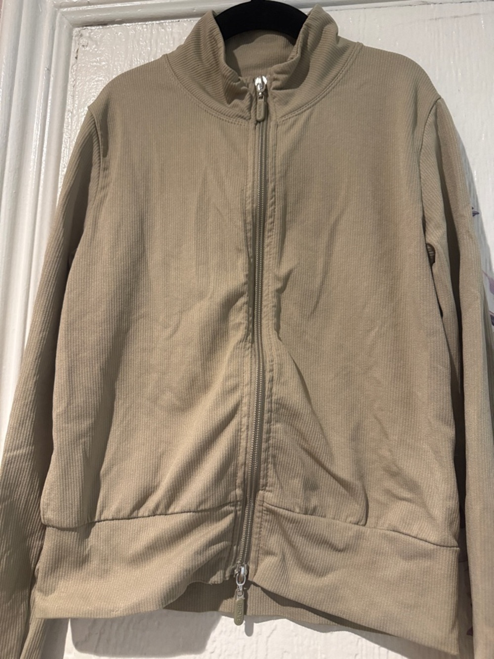 Neutral Ribbed Full-Zip Jacket - Picture 3 of 5